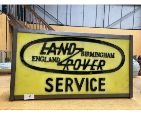 A LAND ROVER BIRMINGHAM ENGLAND SERVICE ILLUMINATED LIGHT BOX SIGN 