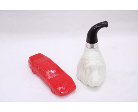 TWO AVON ITEMS TO INCLUDE A BLOODHOUD PIPE AND SPORTS CAR (BOTH FULL) 