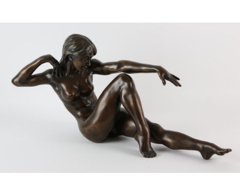 RONALD CAMERON, (BRITISH,1930-2013), Infinity 3, a bronze study of a nude woman, signed to the base, A/C 1, 25cm high x 52cm 