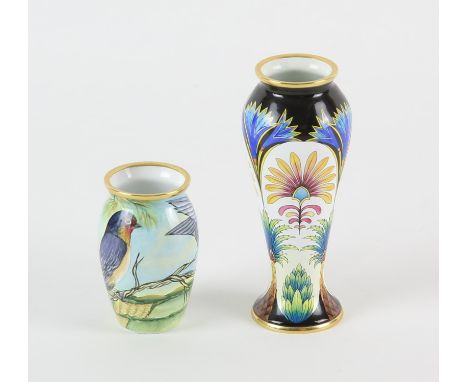 PHILIP GIBSON (BRITISH, CONTEMPORARY) FOR MOORCROFT, Saqqara design Moorcroft enamel vase numbered edition, marked 14 to base