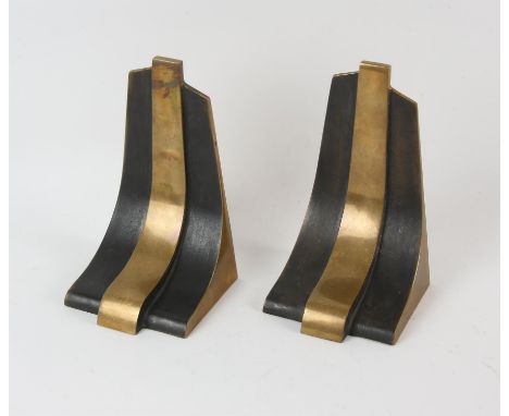 ESA FEDRIGOLLI (ITALIAN, CIRCA 1970's), Pair of polished bronze book ends, signed to base, 20.5cm high (2)Condition Report:  