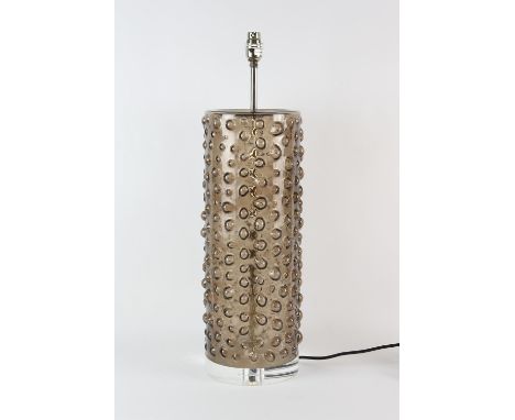JULIAN CHICHESTER, a single Benton lamp, in grey/brown colourway glass, on lucite base, 63cm high including fitting