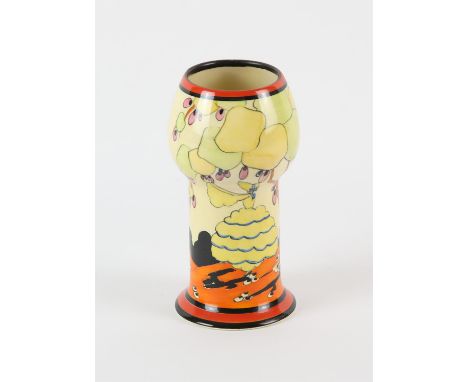 CLARICE CLIFF (BRITISH, 1899-1972), Applique Idyll, vase, shape no. 269, 15cm highCondition Report:  This vase has been viewe