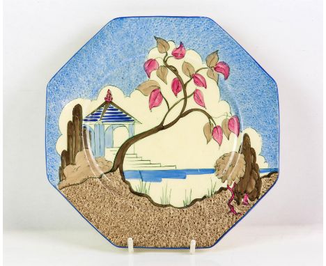 CLARICE CLIFF (BRITISH, 1899-1972), Japan, cira.1933, octagonal plate, printed mark to base, 18.7cm diameterCondition Report: