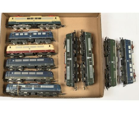 Lima &amp; Jouef HO. Group of DB Overhead Electric Loco's. To include Lima Green 151 002-3, Jouef Blue 110 234-2, plus others