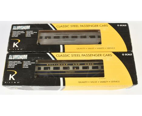 K-Line O Gauge Pair of boxed coaches. Comprising K4610-45507 Baltimore &amp; Ohio "Youngstown" &amp; K4670-42575 New York Cen