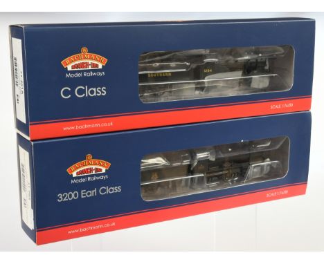 Bachmann Branchline OO Pair of SR &amp; BR Steam Locomotives - Comprising 31-461A SR Black C Class 1294, 31-085 GWR 3200 Earl
