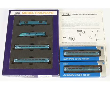 Dapol N Gauge. 2D-010-003 Arriva Train Pack + 2x additional coaches. Comprising 2D-010-003 4x piece set + 2P-005-510 Buffet C