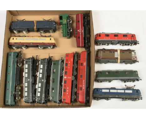 Jouef, Playart, Lima &amp; others. Group of Diesel, Electric &amp; Steam Loco's. To include Jouef Two Tone Brown twin overhea