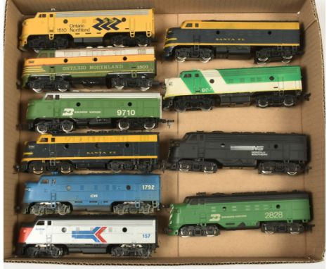 Pemco, Bachmann, Playart HO. Group of unboxed Diesel Loco's. To include "Ontario Northland" 1510, "Burlington Northern" 9710,