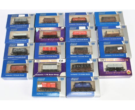 Dapol mixed group of Wagons to include Ref 4F-031-011 "Independent Milk" Tank Wagon, Ref B874 Lime Wagon "SLB Lime" and other