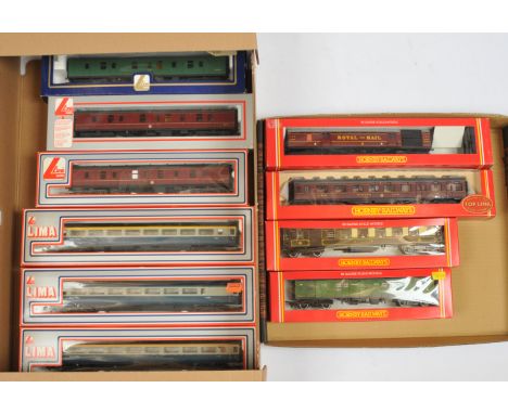 Lima OO and Hornby Group of Coaches - To Include R.164 LMS Operating Royal Mail Coach set, R.174 SR Bogie Luggage Van, Plus o