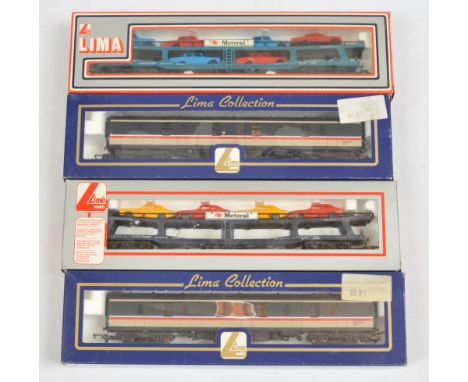 Lima OO Intercity Motorail and Brake Vans - 309053W, 305696A7, 2x 305373A8. Conditions: Appear Excellent to Excellent Plus in