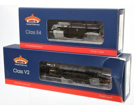 Bachmann Branchline OO BR black Steam Locomotives - 35-077 E4 Class '32556' &amp; 35-201 LNER V2 Class '32556'. Conditions: G