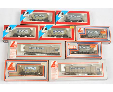 Lima OO Yeoman Hopper and PTA Wagons - 7x 305635W &amp; 2x 305672A6. Conditions: Appear Excellent Plus to Near Mint in Good P