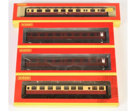 Hornby (China) OO Group of Carriages - R4188 'M234M' Dining Car, R4181 'E9133E' Buffet Car, R4643A 'M 4473' and R4621A 'E 455