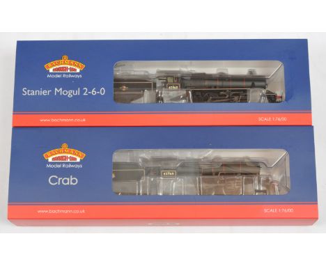 Bachmann Branchline OO Pair of Locomotives - 32-176 LMS Crab '42765' BR Lined Early Emblem &amp; 31-692 Stanier Mogul '42968'
