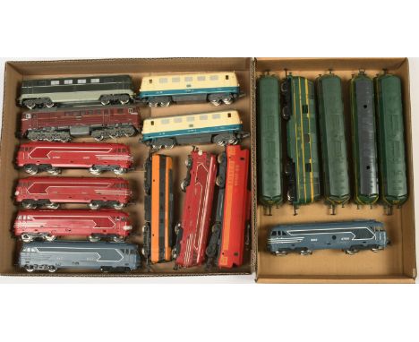 Kleinbahn, Lima &amp; others HO. Group of unboxed mainly Diesel &amp; Electric Loco's. To include Kleinbahn OBB Two Tone Gree