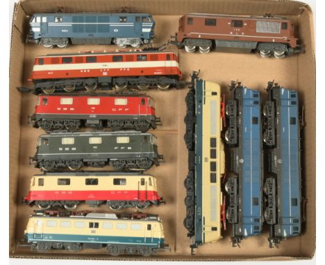 Jouef &amp; Lima HO. Mixed group of Overhead Electric Loco's. To Include Jouef SNCB Blue 160021, Lima SBB CFF FFS Red / White