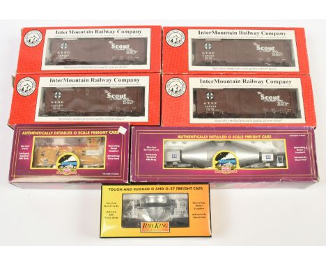 American O Gauge Mixed Rolling Stock Group. To include Rail King 30-79561 US Steel - Slag Car, MTH 20-98202 Silver Hot Metal 