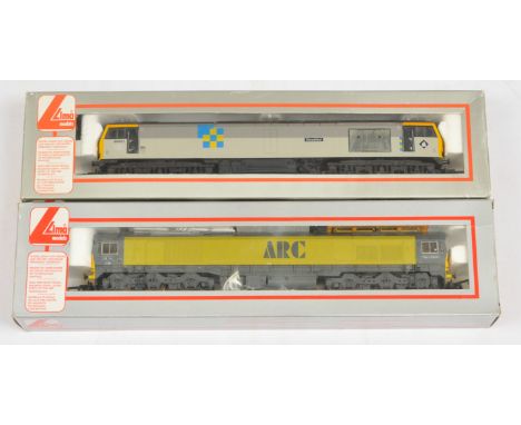 Lima OO Class 60001 Railfreight Metals sector 'Steadfast' &amp; Class 59104 'Village of Great Elm'. Both Locomotives have Ext