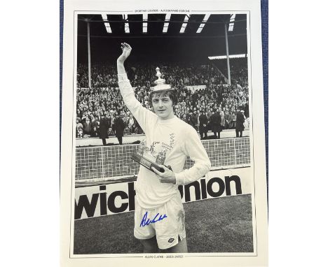 Football Allan Clarke signed 16x12 Leeds United Sporting Legends black and white print. Good condition. All autographs come w