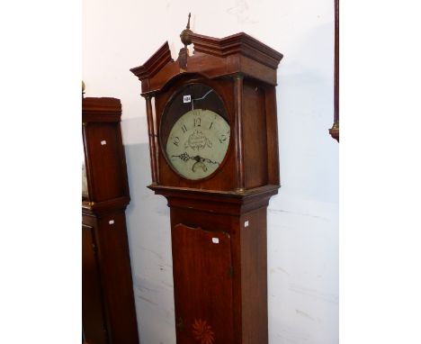 A GEORGIAN 30 HOUR LONG CASE CLOCK SIGNED HALLAM. 