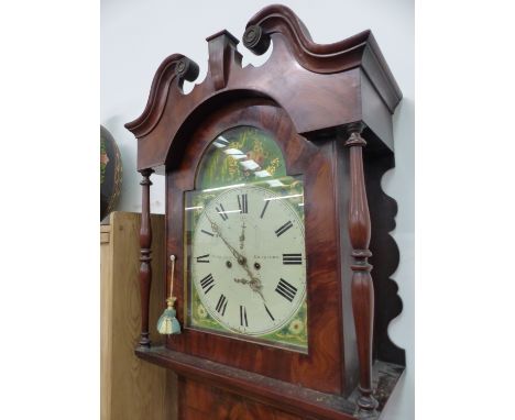 A VICTORIAN MAHOGANY EIGHT DAY LONG CASED CLOCK 