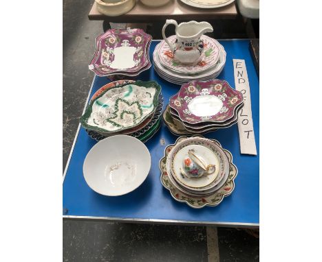 WEDGWOOD PEARL AND CREAMWARES, SPODE PLATES, NEW HALL AND OTHER SAUCERS, ETC.