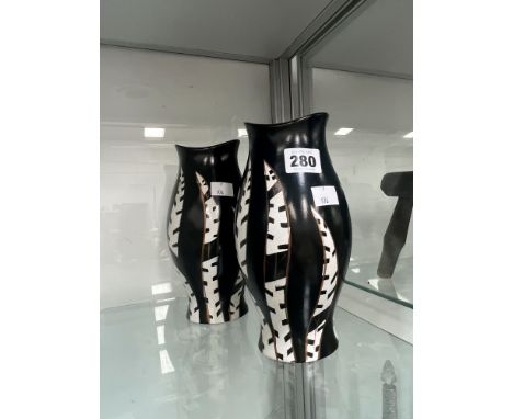 A PAIR OF STANLEY ART DECO CERAMIC VASES