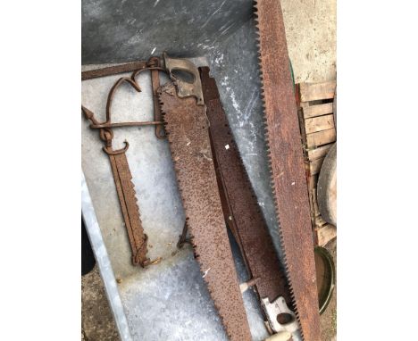 VINTAGE SAWS AND CHIMNEY CRANES.