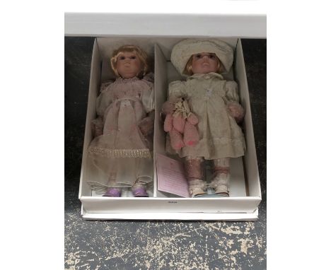 TWO LEONARDO COLLECTION CERAMIC HEADED DOLLS