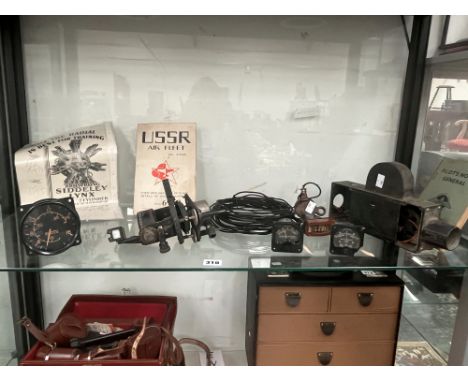 AEROPLANE GUAGES, USSR AIR FLEET AND OTHER BOOKLETS, AN ASTRO COMPASS MARK II, ETC.