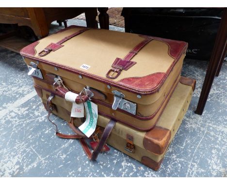 TWO VINTAGE SUIT CASES. 