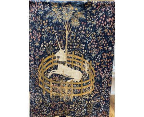 A 20th century wall tapestry by JP Paris, 'The Unicorn in Captivity'CONDITION: Good condition, label verso inscribed Paris Po