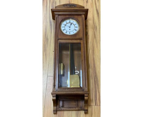A 19th century walnut cased Vienna regulator, wall timepiece, 16cm enamel dial signed M. Herz &amp; Son, timepiece movement,1