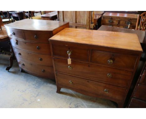 A Regency mahogany chest of four drawers, width 93cmCONDITION: The top faded to a ginger tone otherwise better darker colour 