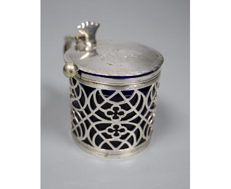 A George III pierced silver drum mustard, with engraved initials, Burrage Davenport, London, 1771, 70mm, 91 grams, with assoc