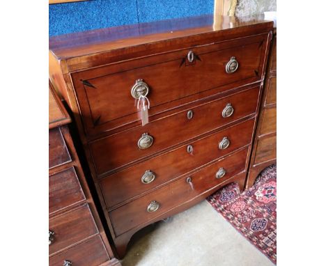 A Regency mahogany secretaire chest, width 90cm depth 44cm height 105cmCONDITION: Overall of good rich colour having been rep