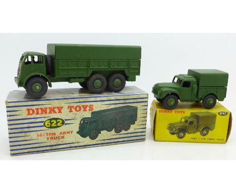 A Dinky Toys 622 10-Ton Army Truck and 641 Army 1-ton Cargo Truck, both boxed