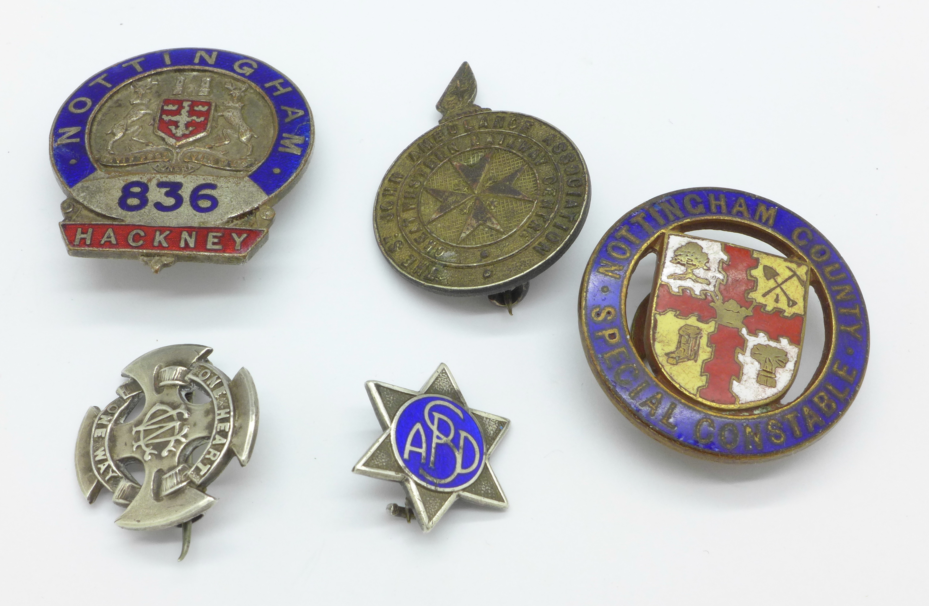 Two enamel badges, including Nottingham County Special Constable by ...