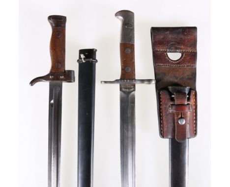 French sword bayonet mle 92 blade length 40cm with scabbard matching numbers BD21687, Switzerland knife bayonet ordonnaz 18 w