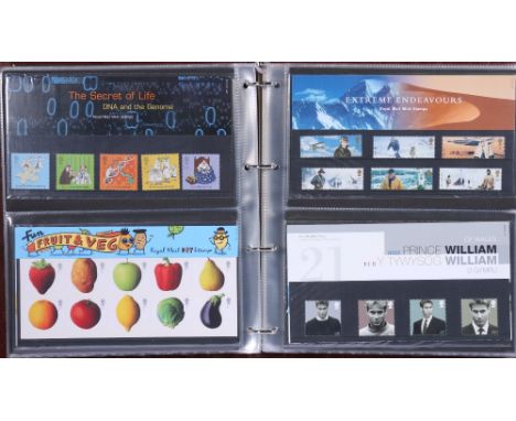 One album containing approx. forty-four mint stamp presentation packs and greetings stamps 2002-2004, estimated FV £169.