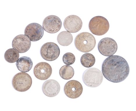United Kingdom George II (1727-1760) silver half crown 1746 Decimo Nono Lima gf, Canada 25 cents 1871, 1910 (2) 1913(2) etc