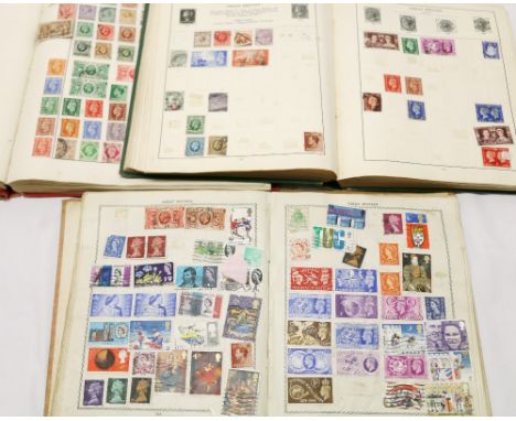 Used World stamp collection in multiple albums to include GB 23 Vic 1d reds, 2 2d blues, other line engraved, Geo V 2/6 seaho