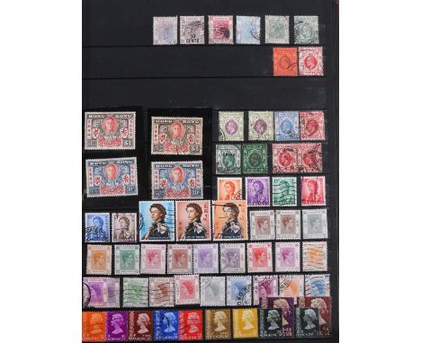 Commonwealth used stamp collection in stock folder including Cape of Good Hope triangular 1d red imperf, triangular 4d blue i