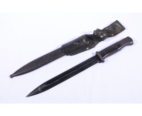 German bayonet with blued steel blade stamped Coppel GmbH dated 39 with scabbard (not matching numbers) and frog.