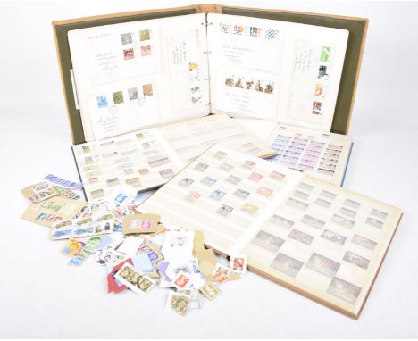 A collection of stamp albumsTo include Commemorative and British Commonwealth, Malta, first day covers and a small collection