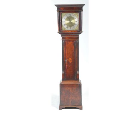A mid 18th century oak cased thirty hour long case clock by W Edmunds, Madeley, ShropshireThe clock with a twelve inch brass 