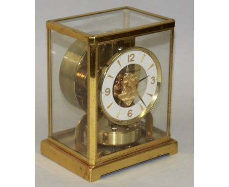 A JAEGER-LECOULTRE ATMOS FOUR GLASS CLOCK. 8.5ins high.